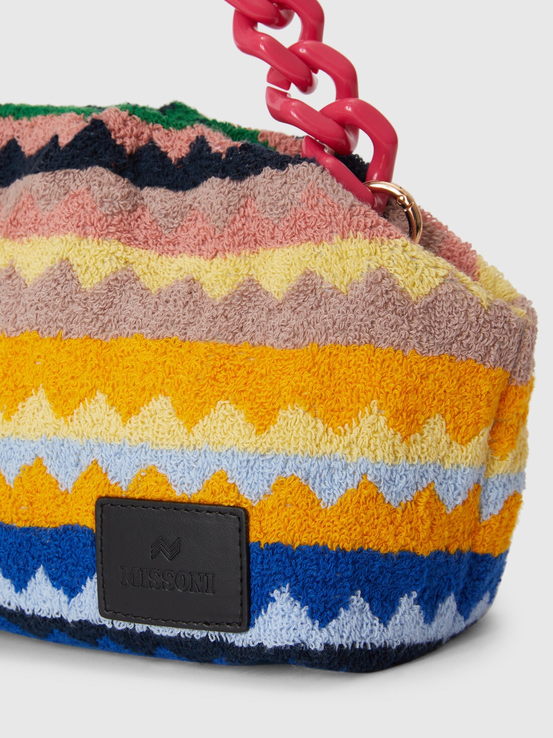 Clutch aus Baumwollfrottee mit Zickzackmuster Mehrfarbig | Missoni 