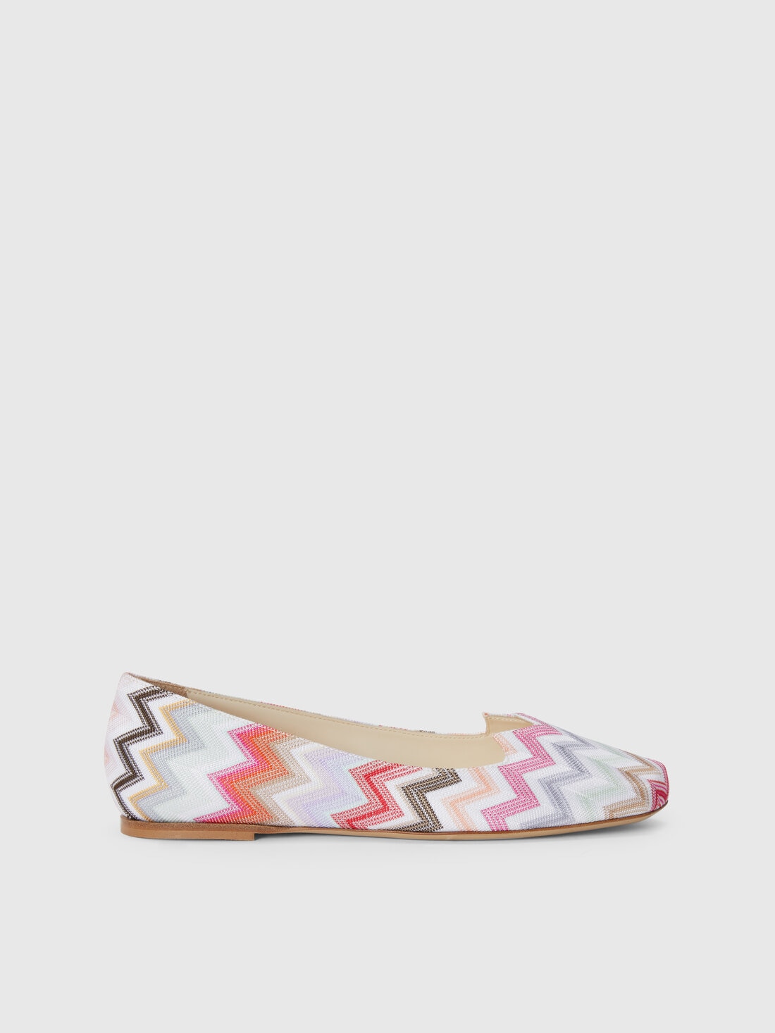 Ballerinas in chevron fabric, Pink   - LS24SY04BV00FYS30DR - 0
