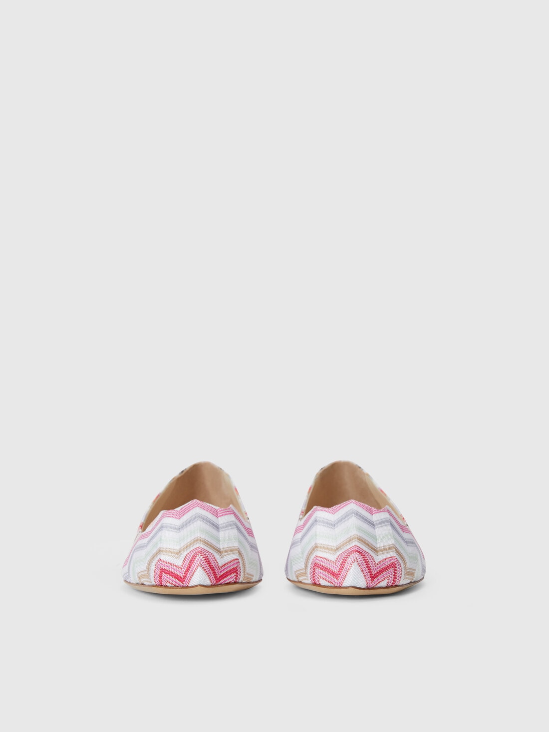 Ballerinas in chevron fabric, Pink   - LS24SY04BV00FYS30DR - 2