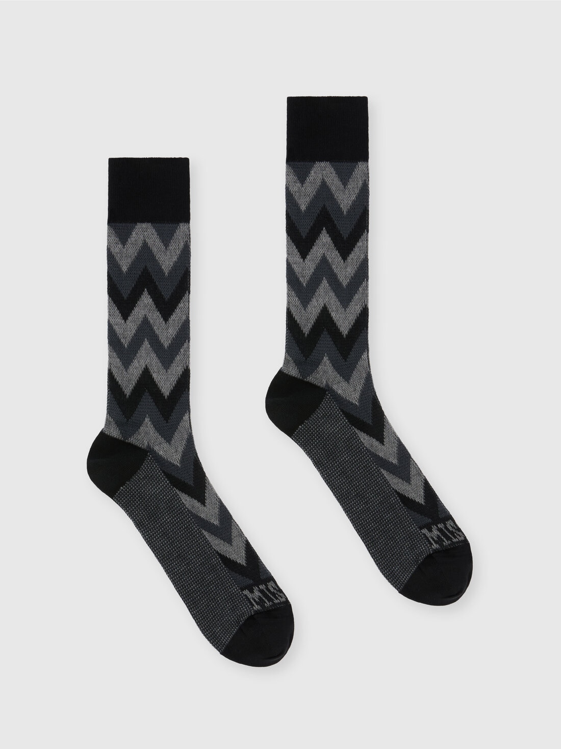 Zick-Zack-Socken aus einer Baumwollmischung mit Logo-Schriftzug, Mehrfarbig  - LS24WS0DBV00GLSM67U - 0