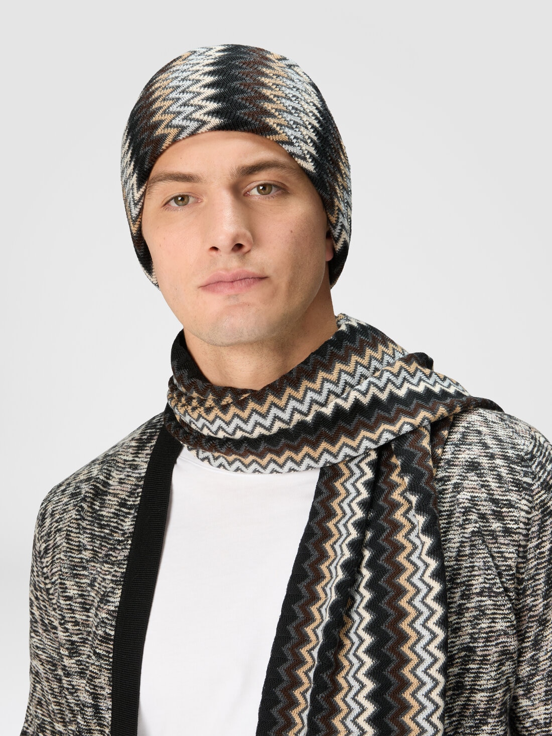 Zick-Zack-Mütze aus Wolle, Mehrfarbig  - 8053147230375 - 2