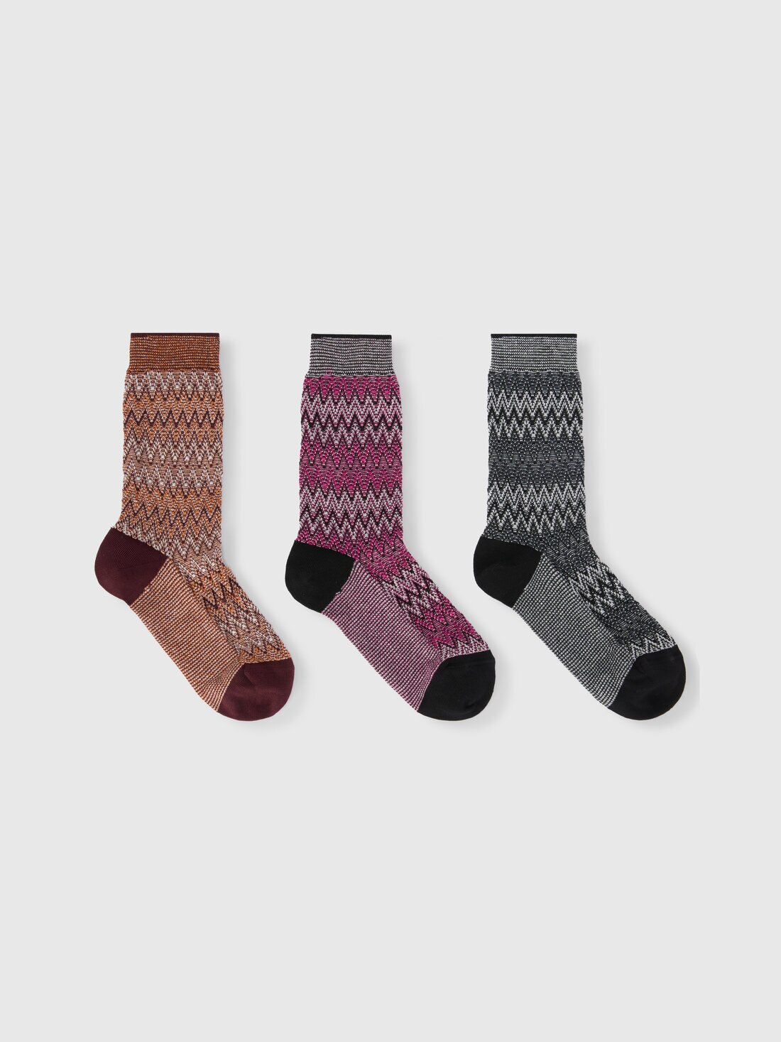 Set of 3 zig zag socks, Multicoloured  - LS24WS20BV00GMSM67U - 0