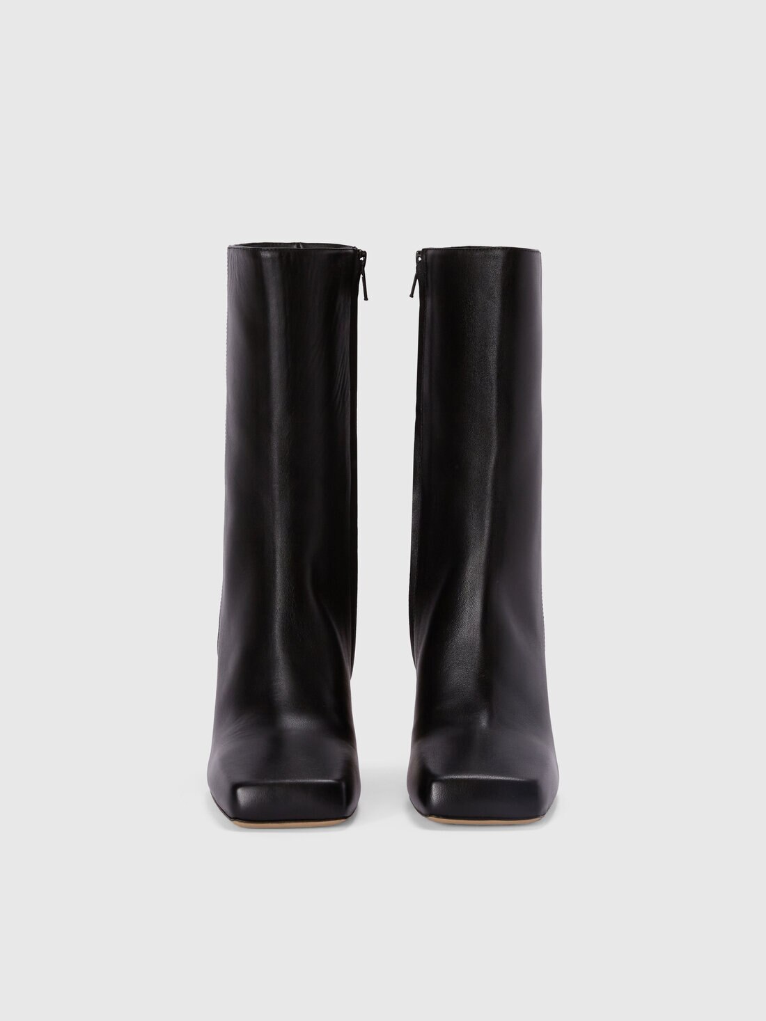 Leather ankle boots with metal heel, Black - LS24WY02BV00GTS91O1 - 2