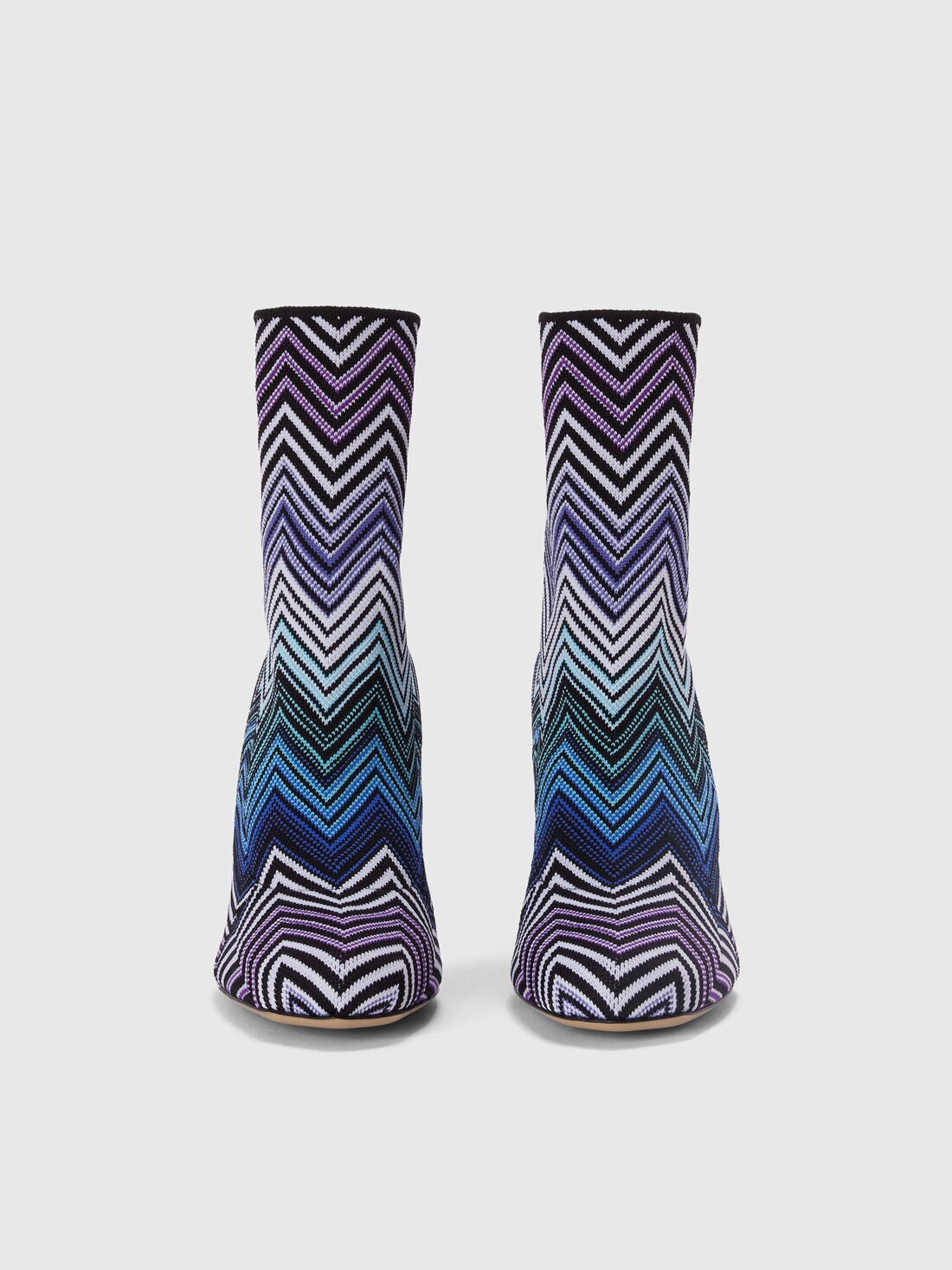 Ankle boots in zig zag fabric with culture heel, Purple  - 8053147528496 - 2