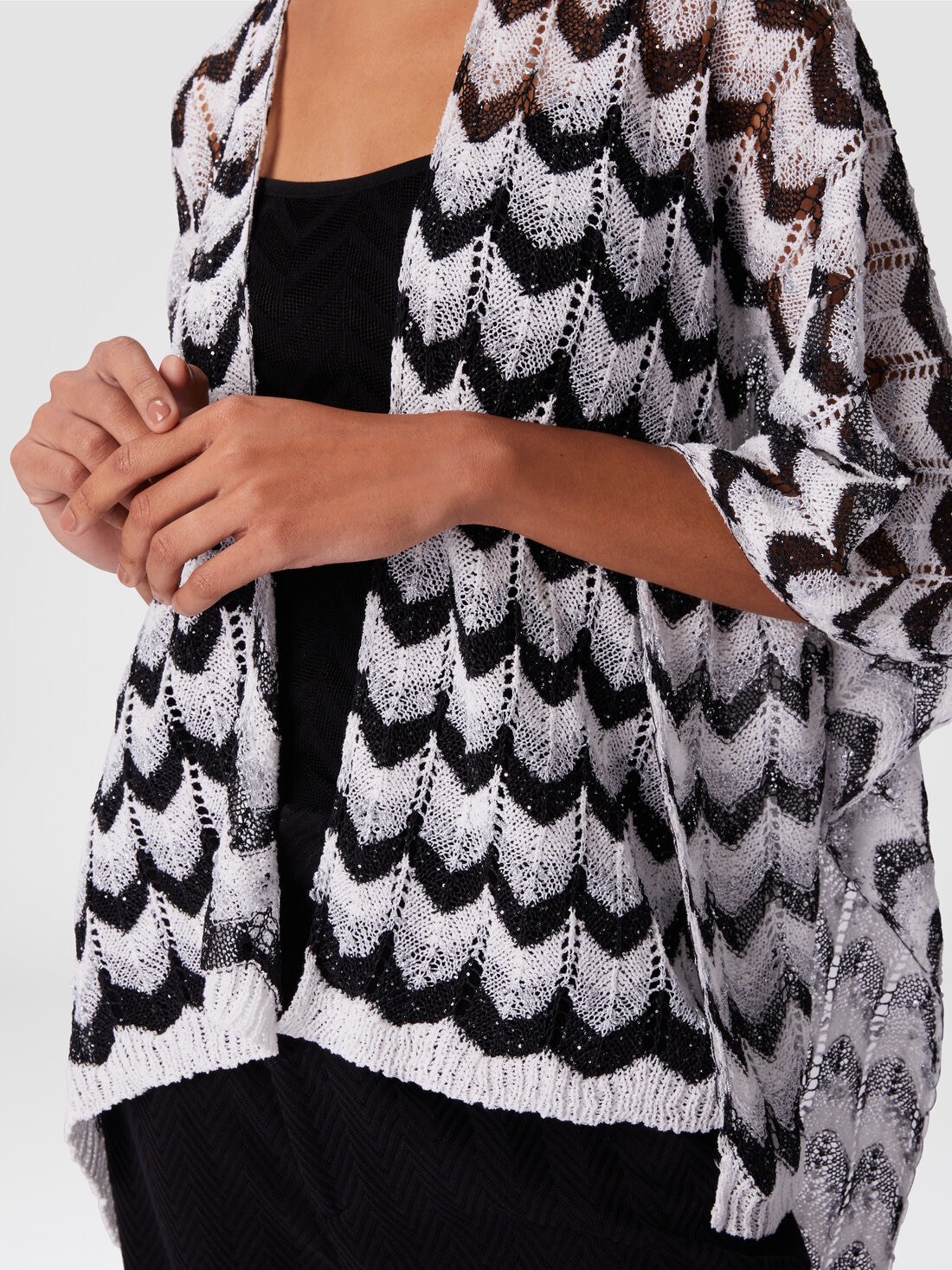 Capa de punto con estampado en zigzag, Multicolor  - 8053147594262 - 4