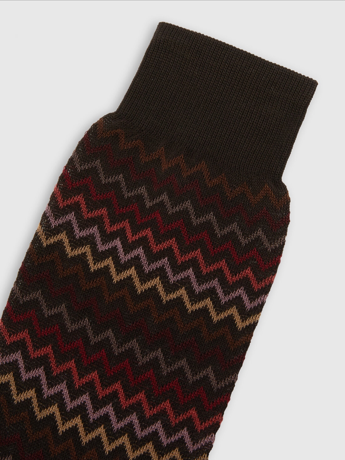 Short socks in pure cotton with zig-zag pattern., Multicoloured  - LS25SS09BV00HKSM67S - 2