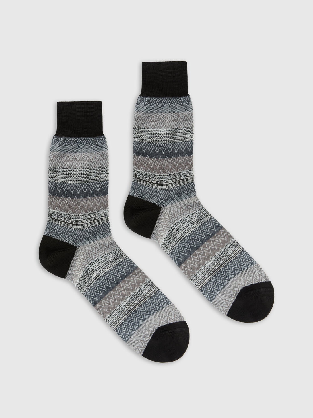 Calzini corti in 100% cotone rigati con zig zag, Multicolore  - LS25SS0BBV00HKSM67R - 0