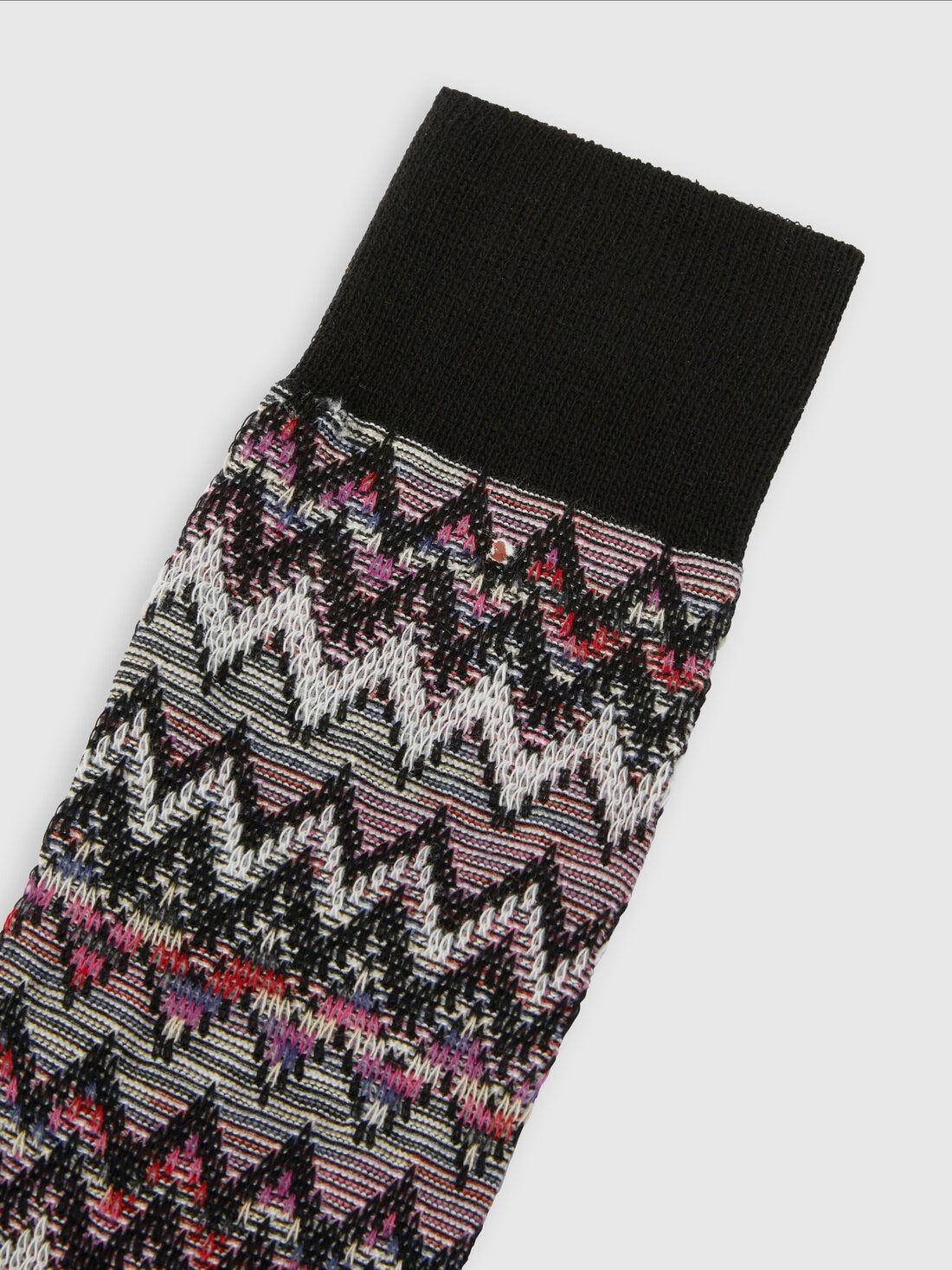 Calzini corti in 100% cotone rigati con zig zag, Multicolore  - LS25SS0BBV00HKSM67T - 2