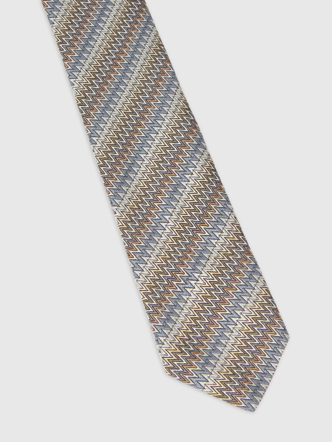 Tie with Chevron Embroidery, Multicoloured  - 8053147595030 - 1