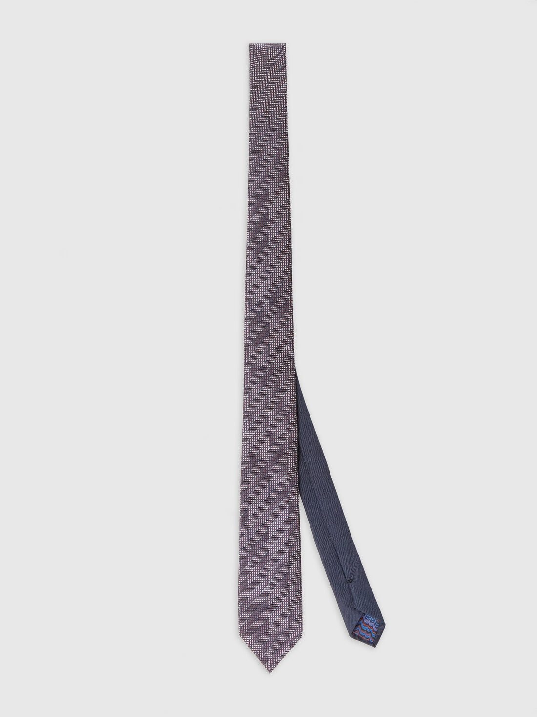 Corbata con estampado chevron oblicuo, Multicolor  - 8053147595054 - 0