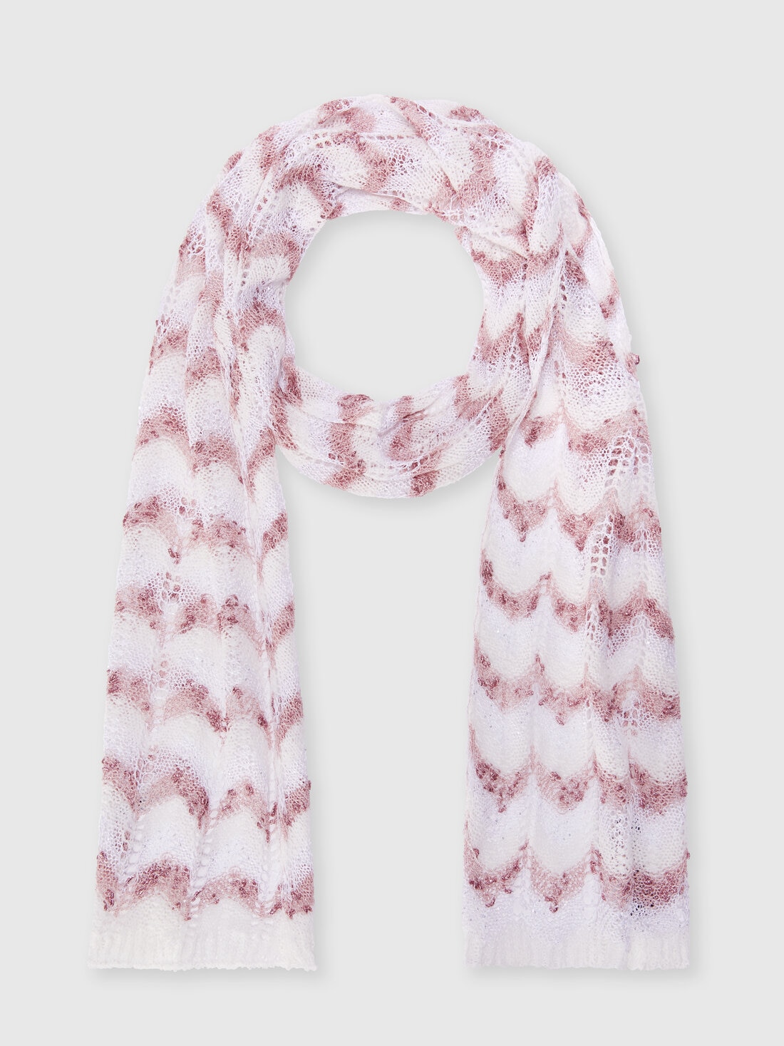 Knit scarf with chevron pattern, Multicoloured  - 8053147595573 - 0