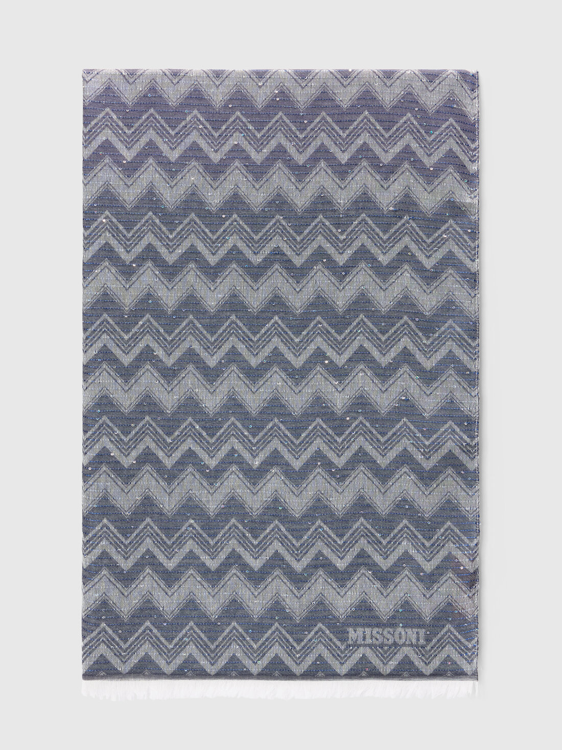 Stole with zig zag logo print and sequins, Multicoloured  - 8053147595832 - 0