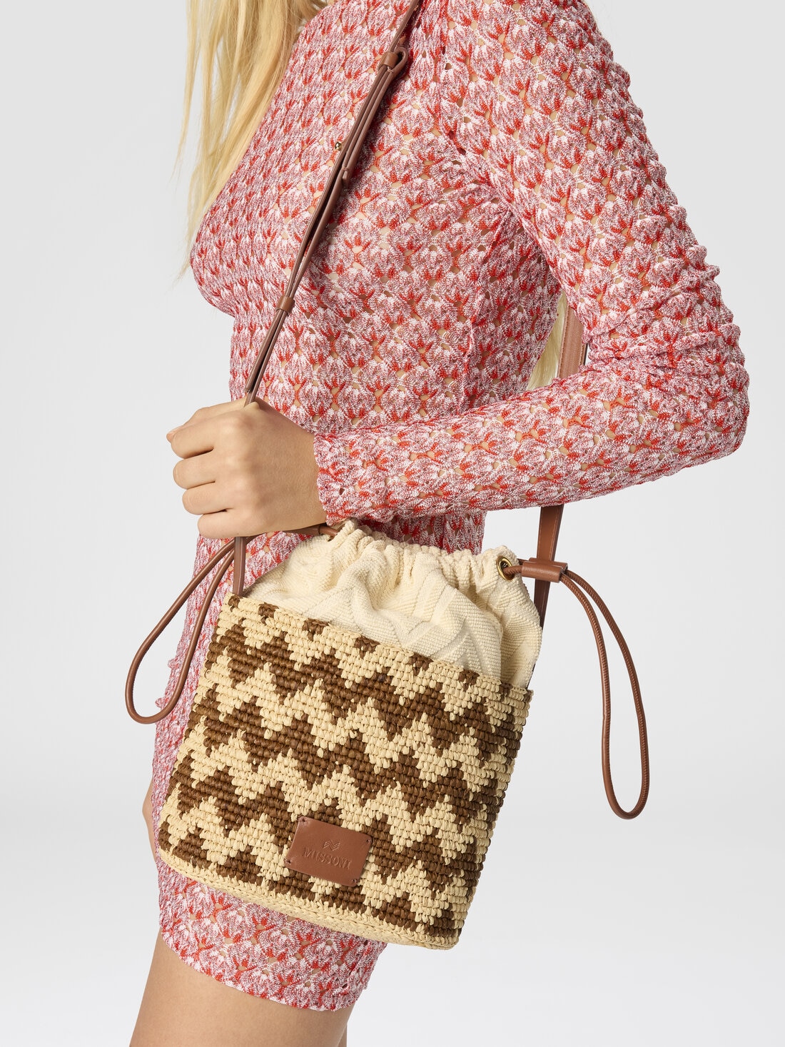 Raffia shoulder bag, Brown - 8053147590509 - 4