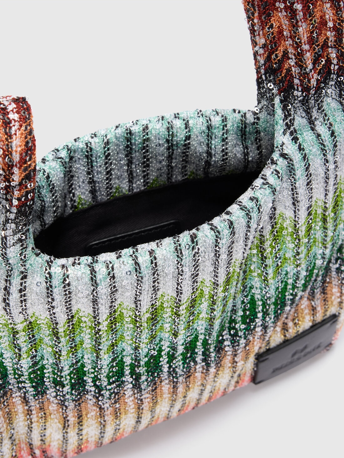 Handbag in zig zag viscose blend, Multicoloured  - 8053147590516 - 3