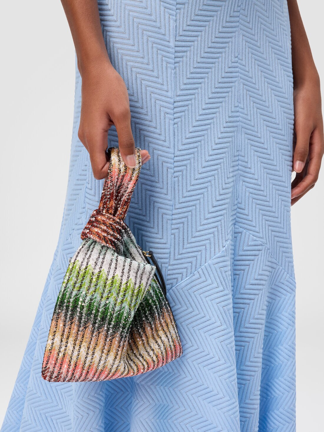 Handbag in zig zag viscose blend, Multicoloured  - 8053147590516 - 4