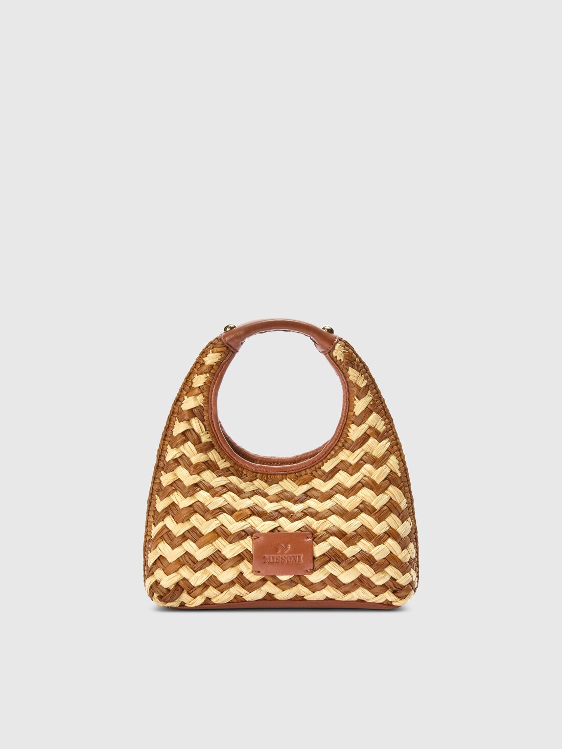Sac hobo en raphia, Brun Multicolore  - 8053147647050 - 0