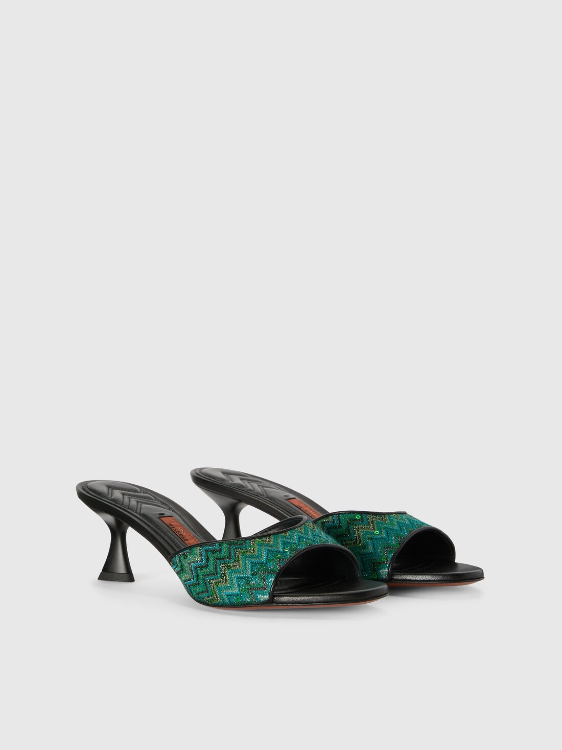 Sandali chevron con paillettes, Verde - LS25SY0JBV00HOS615D - 1