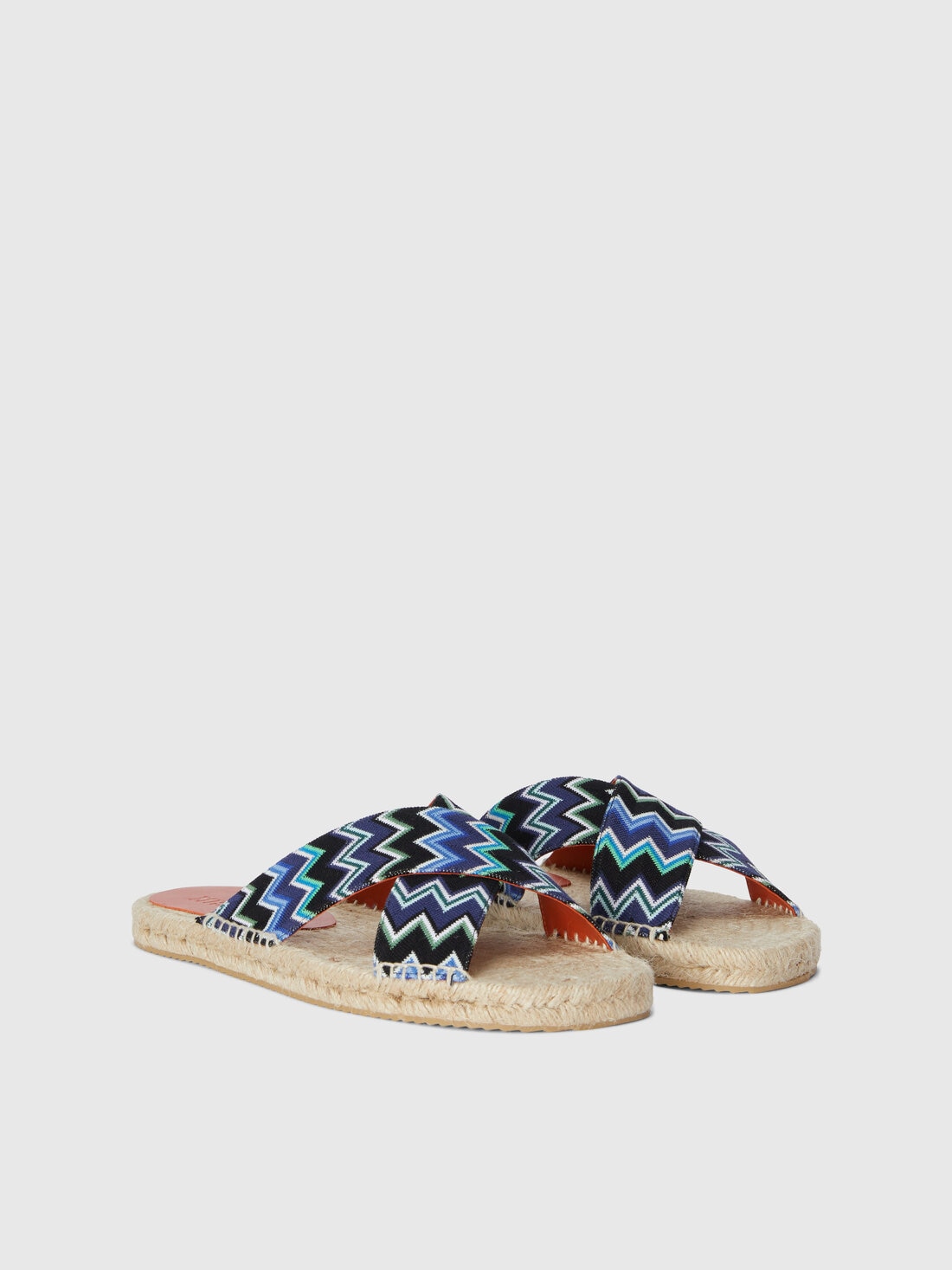 Espadrilles with rope sole and cross-over straps, Multicoloured  - LS25SY0OBV00HPS72N6 - 1