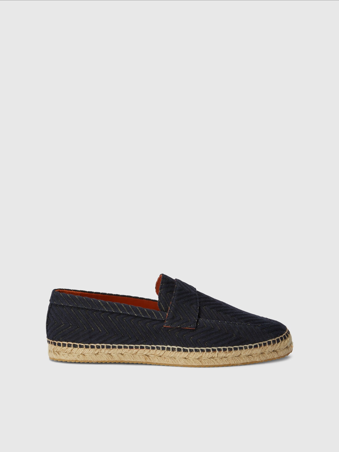 Espadrilles with rope sole and zig zag pattern, Blue - LS25SY0QBV00HPS72N5 - 0
