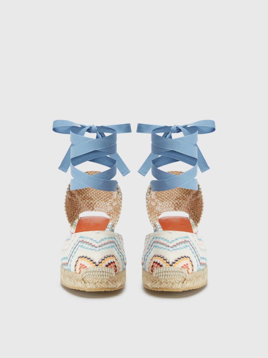 Espadrillas con motivo zig zag e nastri regolabili, Multicolore  - LS25SY0UBV00HOSM9U1 - 2