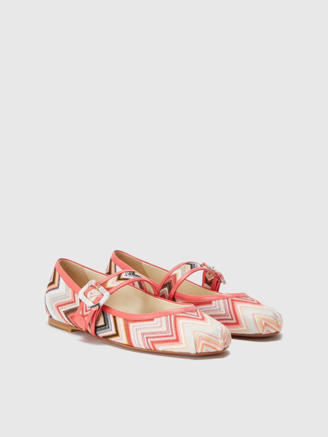 Ballet flats with buckle and adjustable chevron strap, Multicoloured  - LS25SY0XBV00HOS30FE - 1