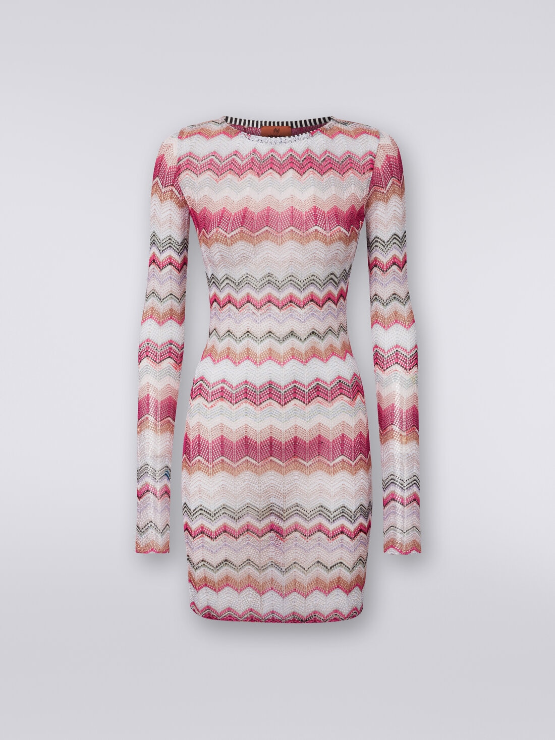 Zigzag crochet dress with lurex, Multicoloured  - MC22SL00BT006VS30CV - 0