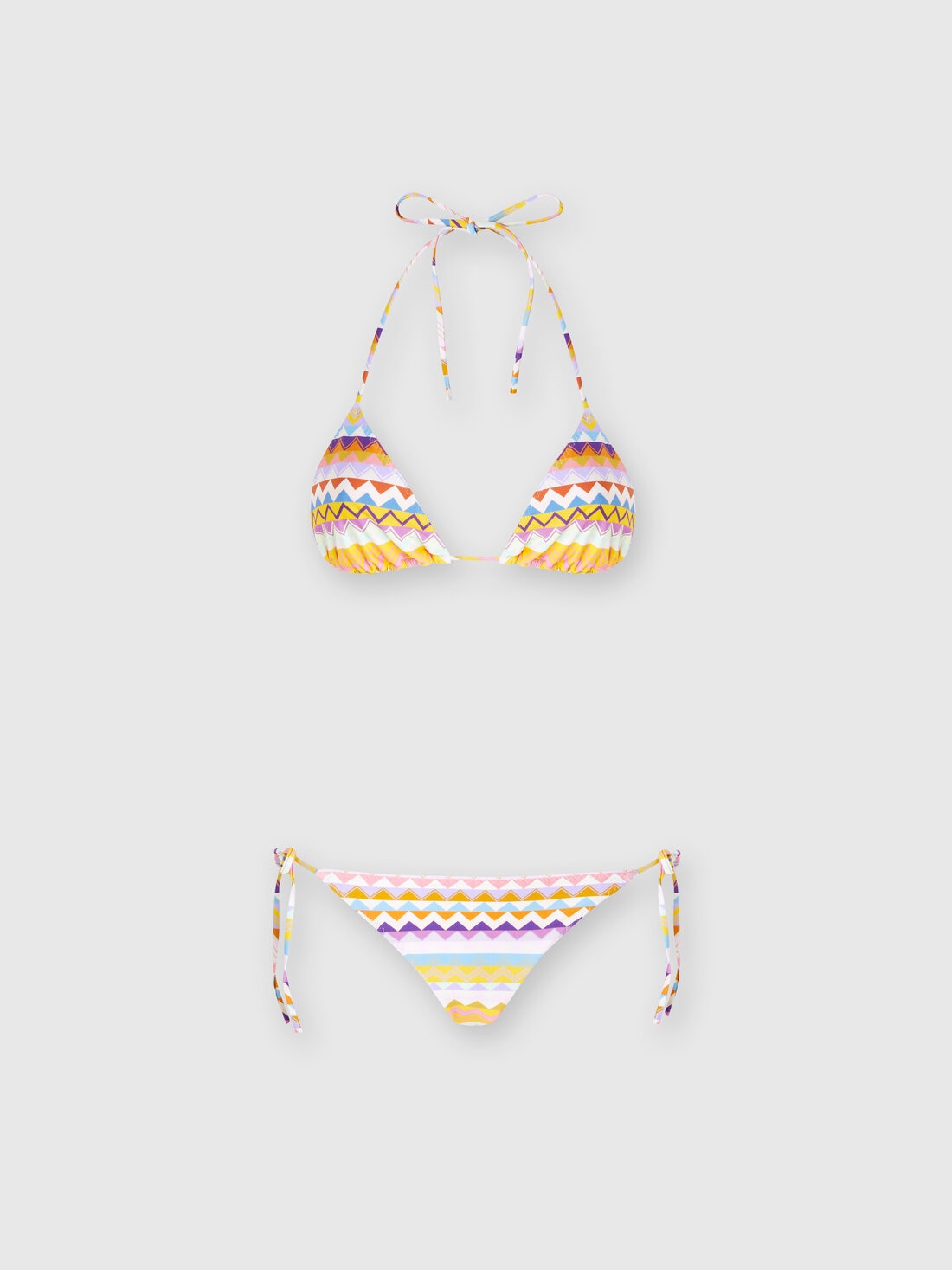 Bikini elástico con estampado zigzag, Multicolor  - MC22SP00BJ00K5SM9D5 - 0