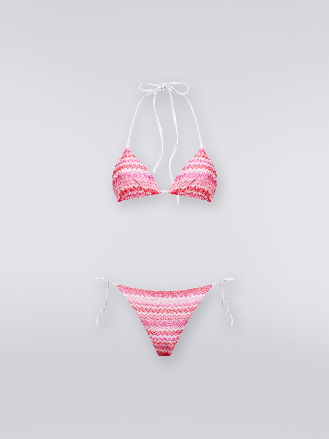 Bikini in two-tone zigzag knit, Pink   - MC22SP00BR00K4S413H - 0