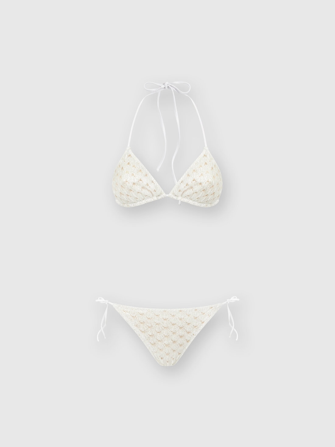 Lace-effect bikini with lining, White  - MC22SP00BR00TC14001 - 0