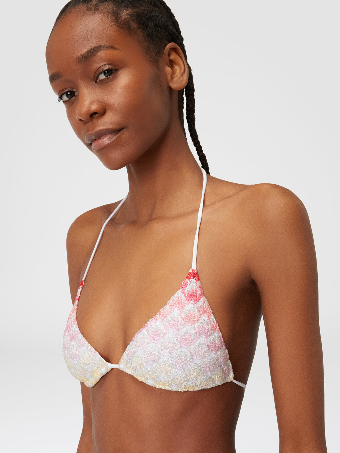 Bikini effet dentelle dégradé avec lurex, Rouge  - MC22SP00BR00TDS30CW - 4