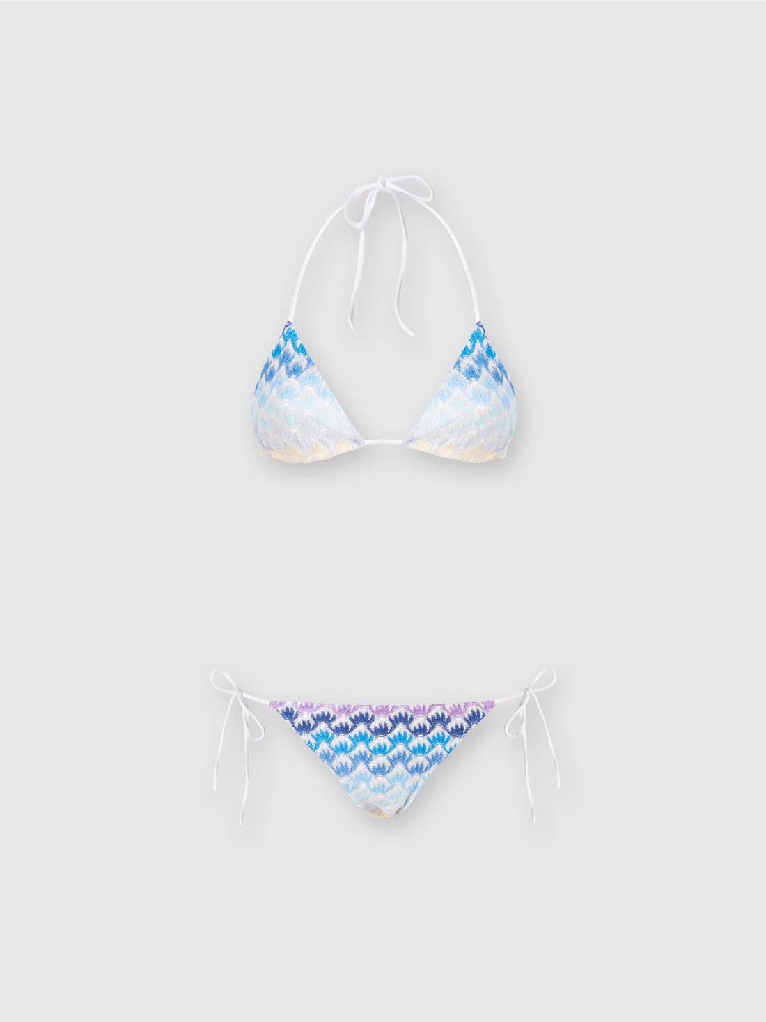 Bikini effet dentelle dégradé avec lurex, Bleu - MC22SP00BR00TDS72EB - 0