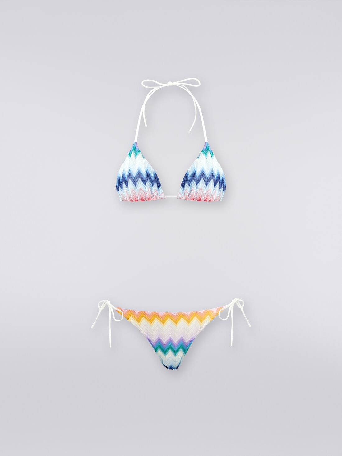 Bikini in zigzag faded viscose blend with lurex, Multicoloured  - MC22SP00BR00TFSM99G - 0