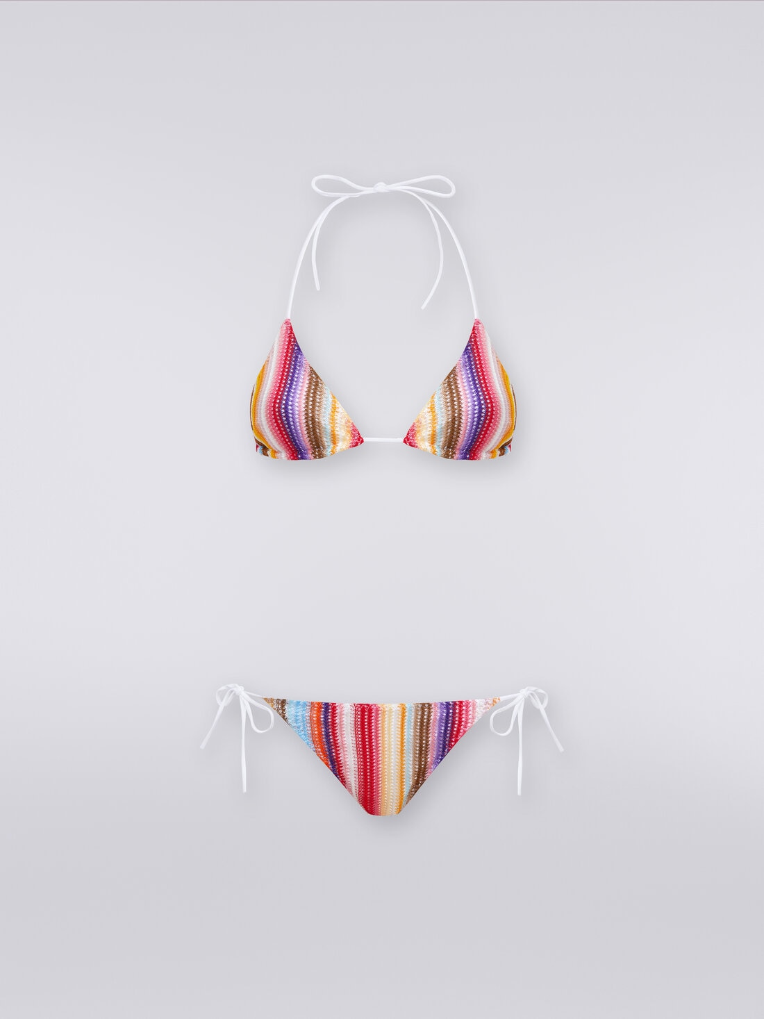 Striped crochet bikini, Multicoloured  - MC22SP00BR00UWS4158 - 0