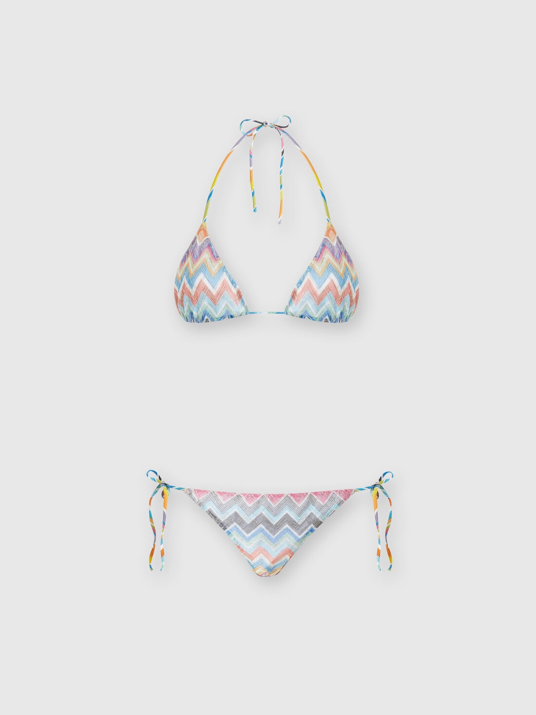 Bikini in misto viscosa zig zag con lurex, Multicolore  - MC22SP00BR00XGSM9D6 - 0