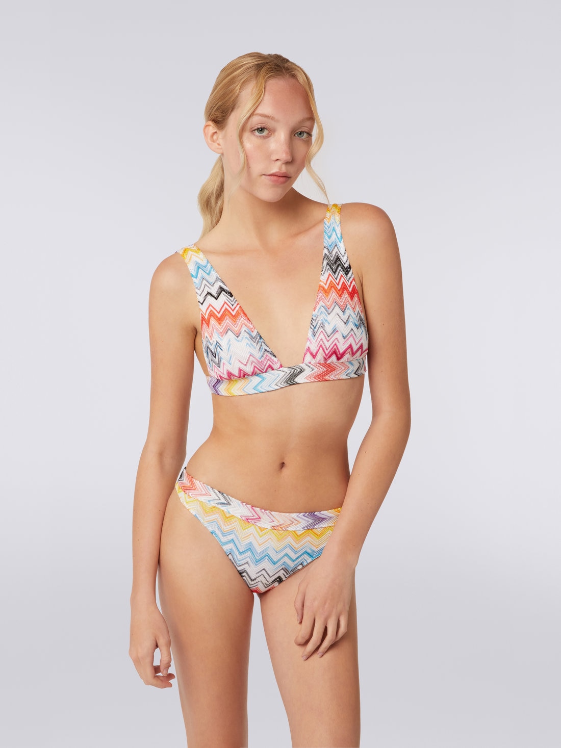 Chevron viscose knit bikini, Multicoloured - 8051575711282 - 1