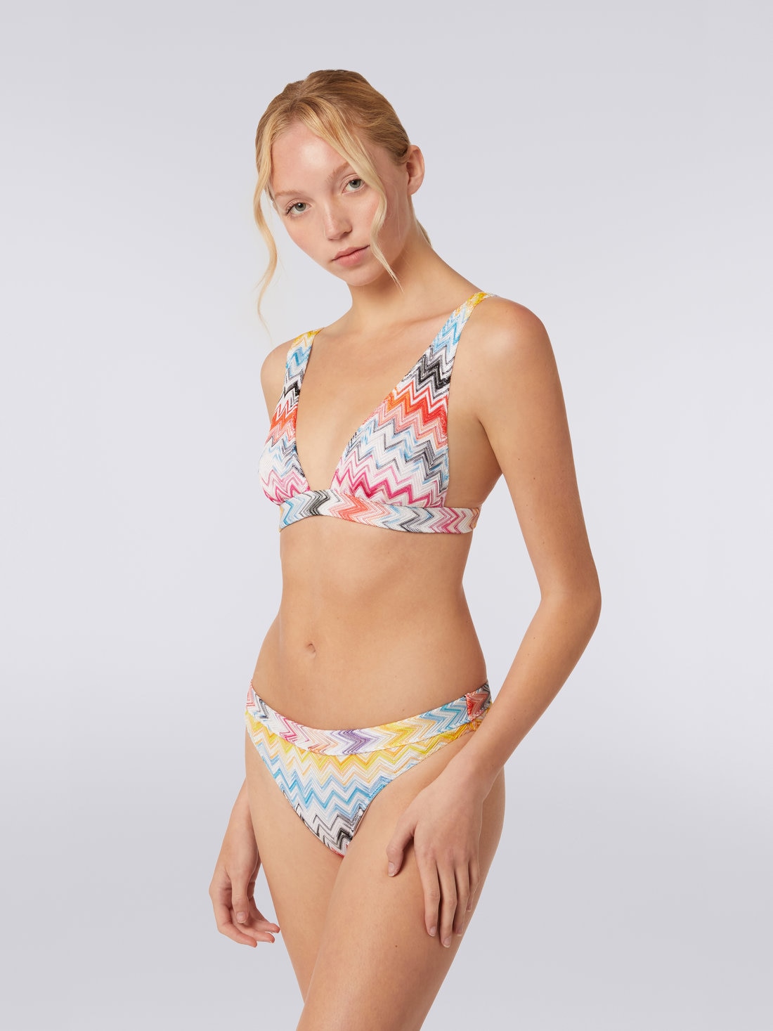 Chevron viscose knit bikini, Multicoloured - 8051575711282 - 2