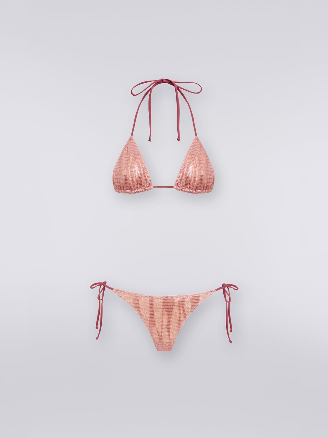 Jacquard viscose knit bikini, Pink - MC22WP00BT006OS30CH - 0