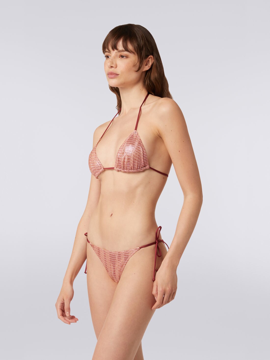 Jacquard viscose knit bikini, Pink - MC22WP00BT006OS30CH - 2