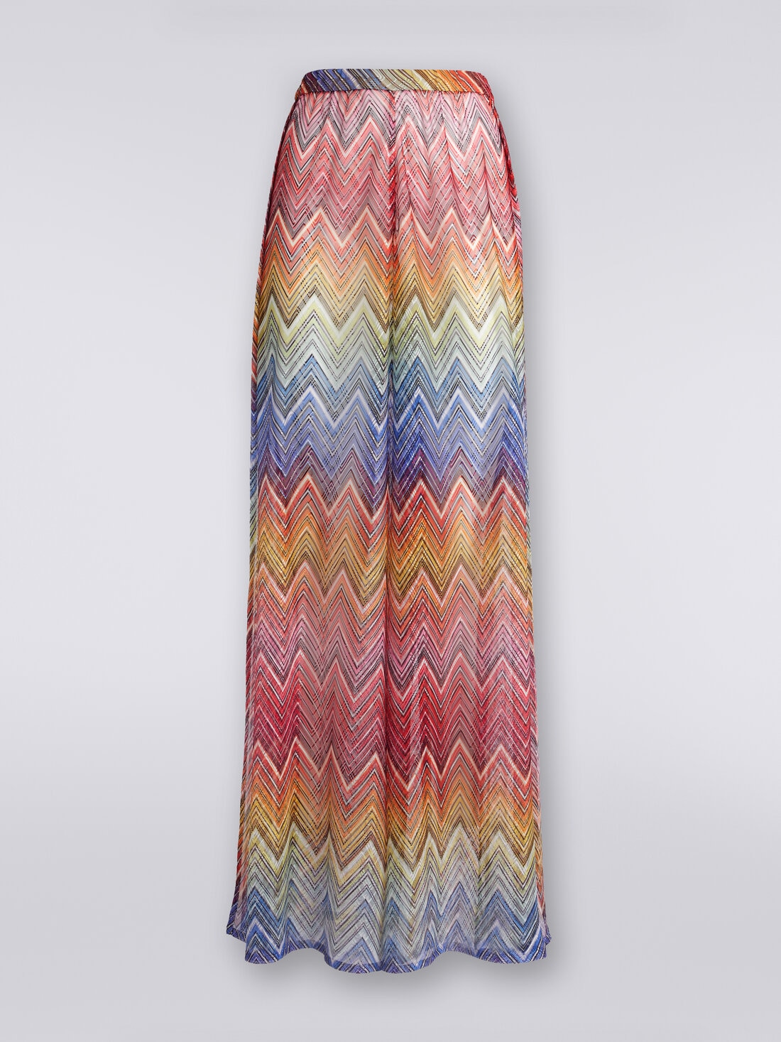Cover up trousers in zigzag print fabric, Multicoloured  - MC23SI00BR00THS4157 - 0