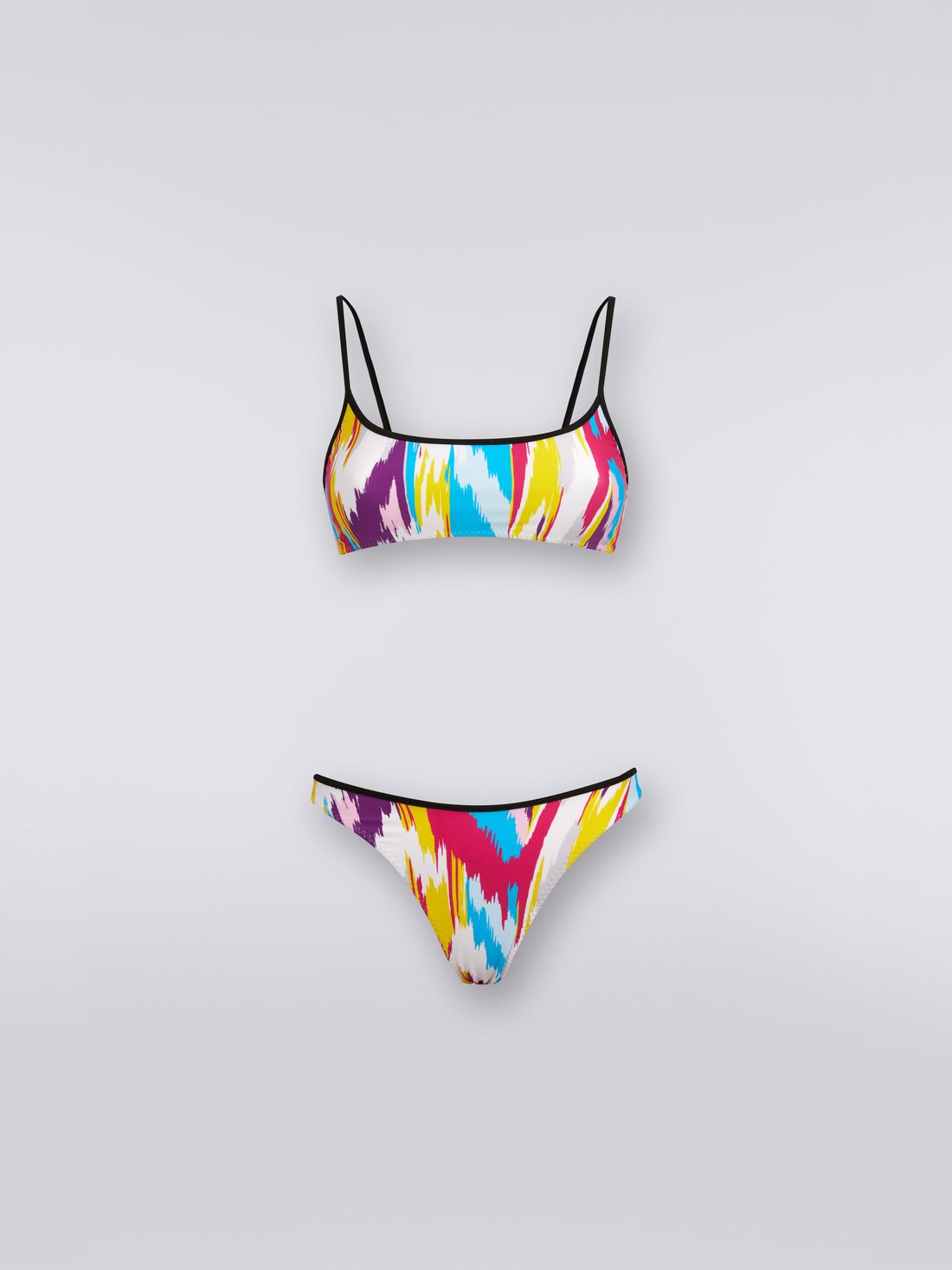 Nylon blend bikini with zigzag print, Multicoloured  - 8051575755903 - 0