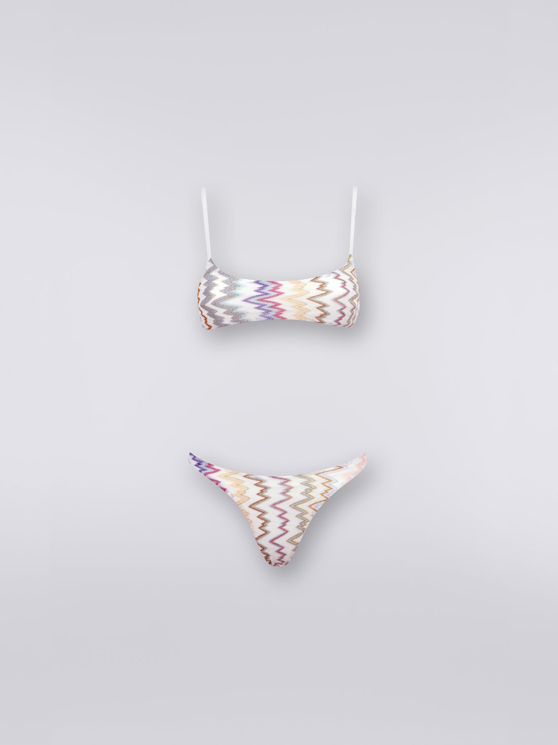 Lace-effect bikini with lamé, Multicoloured  - 8051575701771 - 0
