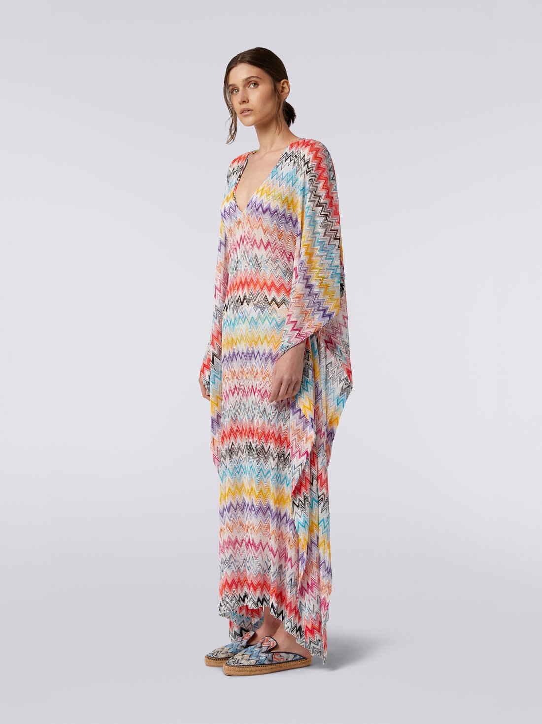 ロングビーチドレス カフタンスタイル ビスコース ジグザグ マルチカラー Missoni