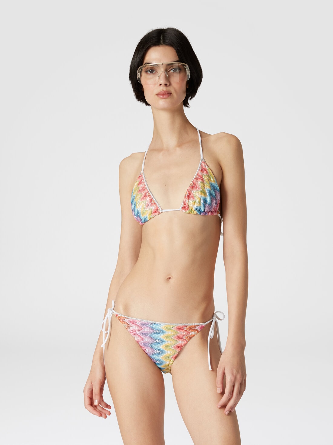 M Missoni Bikini in pizzo di misto cotone spalmato