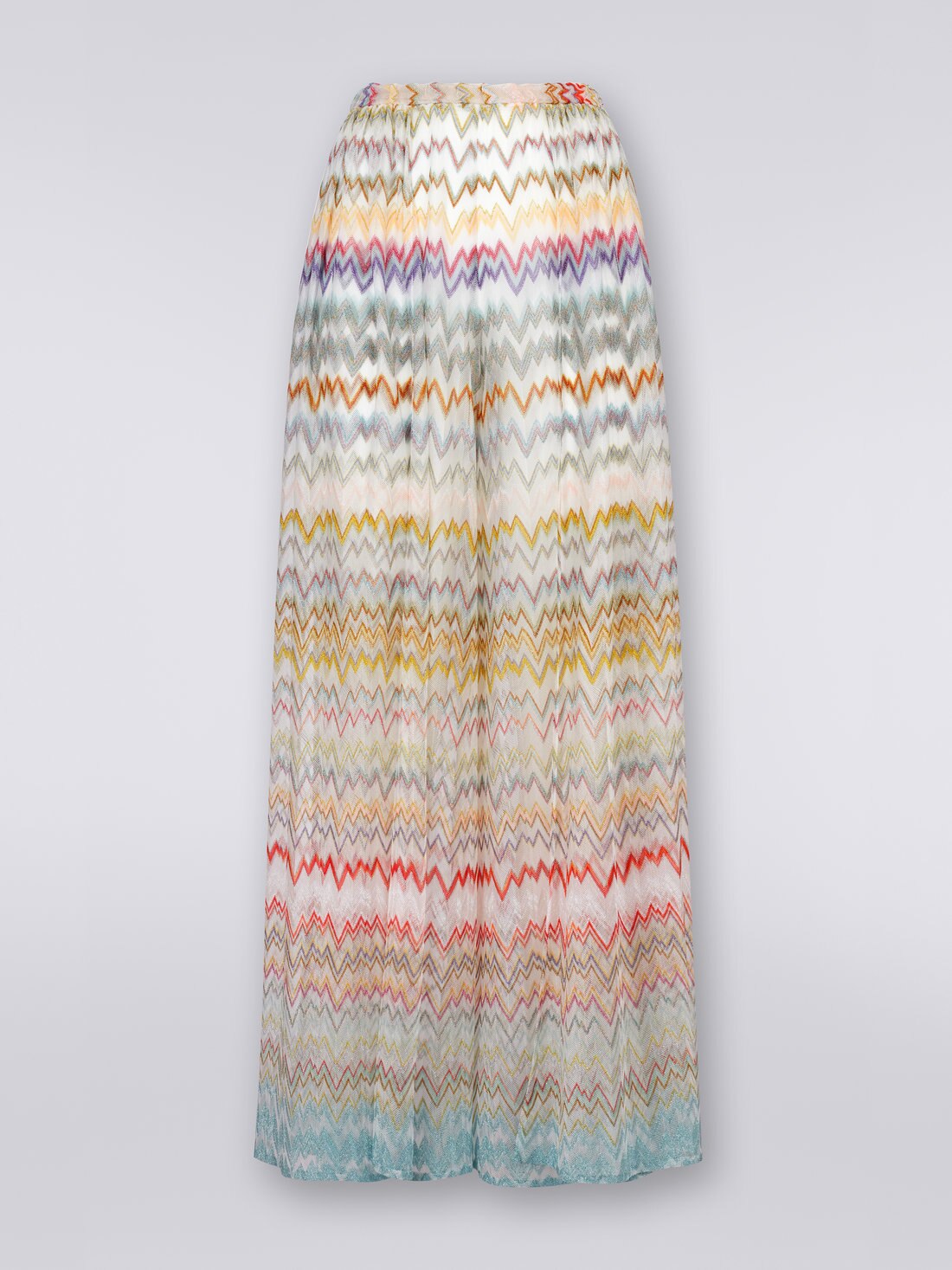 Viscose blend palazzo trousers with lamé, Multicoloured  - 8051575731631 - 0