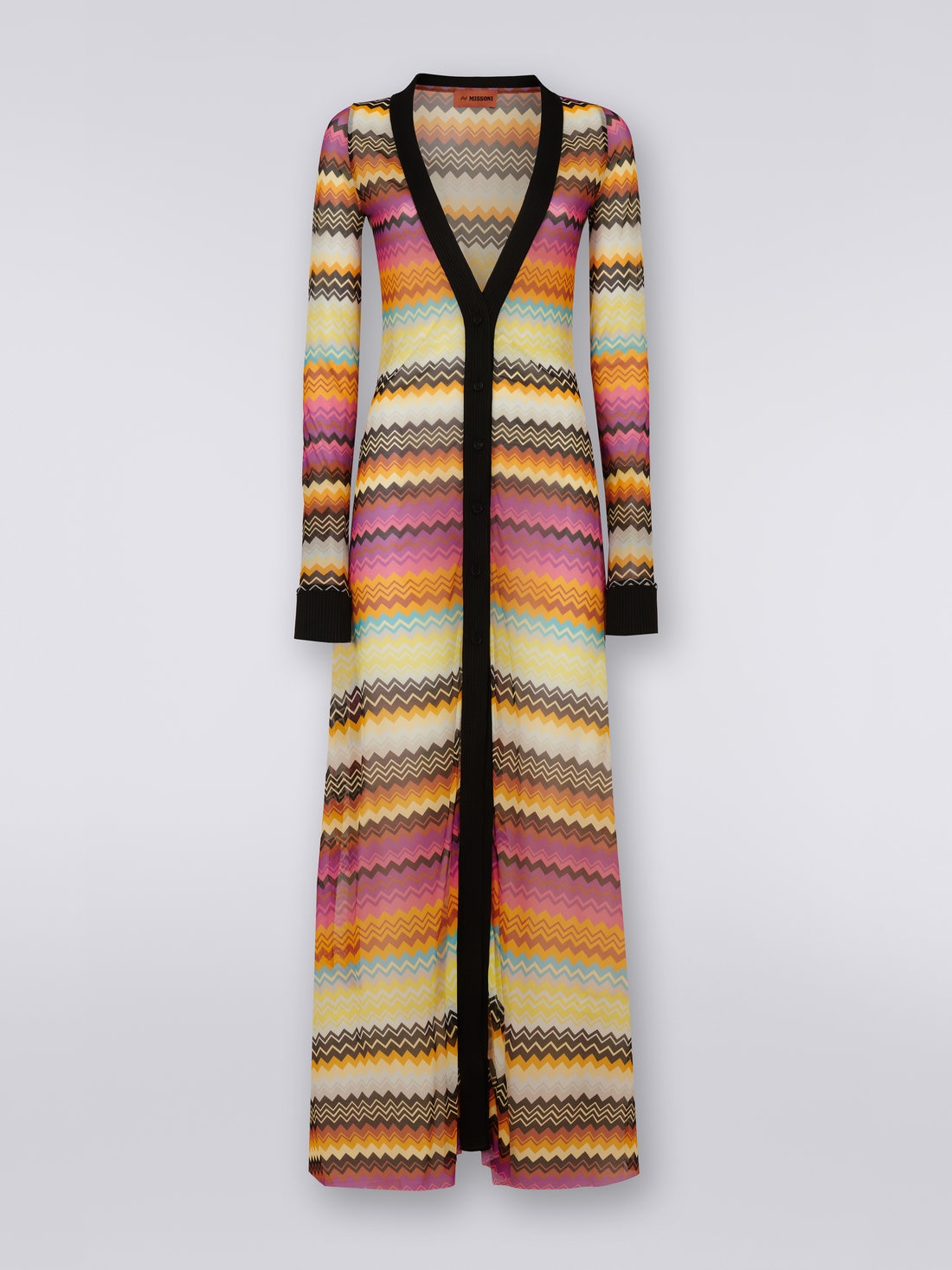 Viscose tulle zigzag cover up cardigan, Multicoloured - 8051575724213 - 0