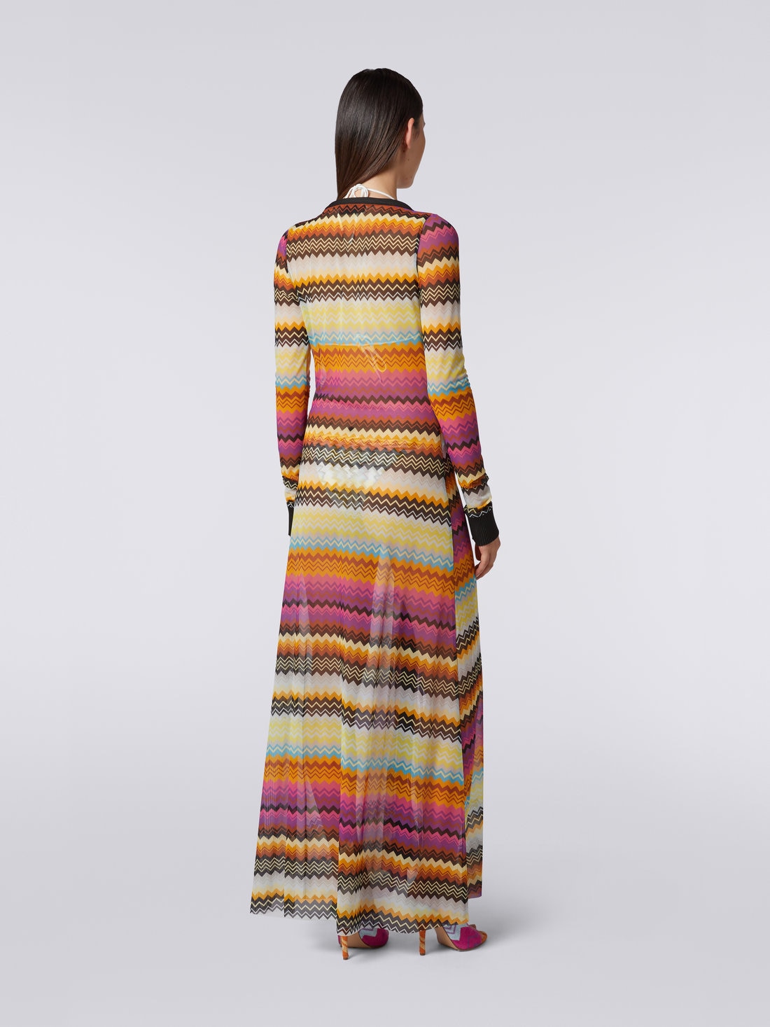 Viscose tulle zigzag cover up cardigan, Multicoloured - 8051575724213 - 3