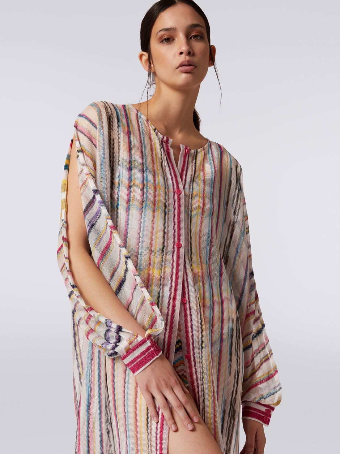 Copricostume in seta con maniche aperte, Multicolore  - 8051575742897 - 4