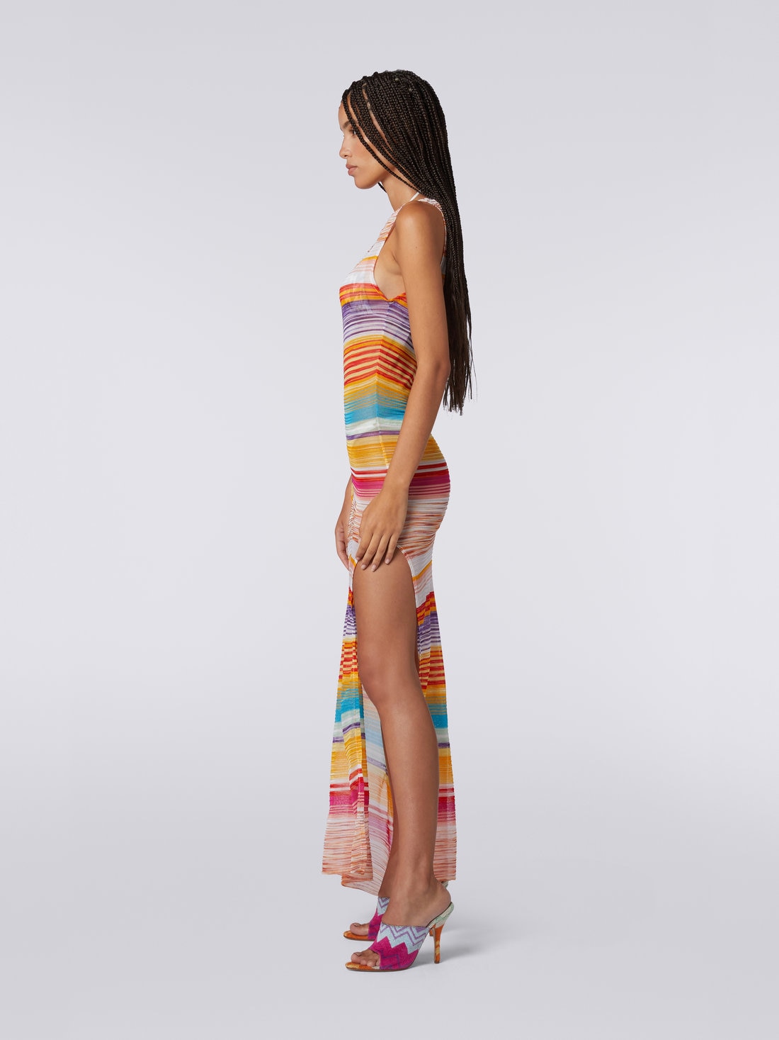 Langes, schulterfreies Strandkleid, Mehrfarbig  - 8051575724640 - 2