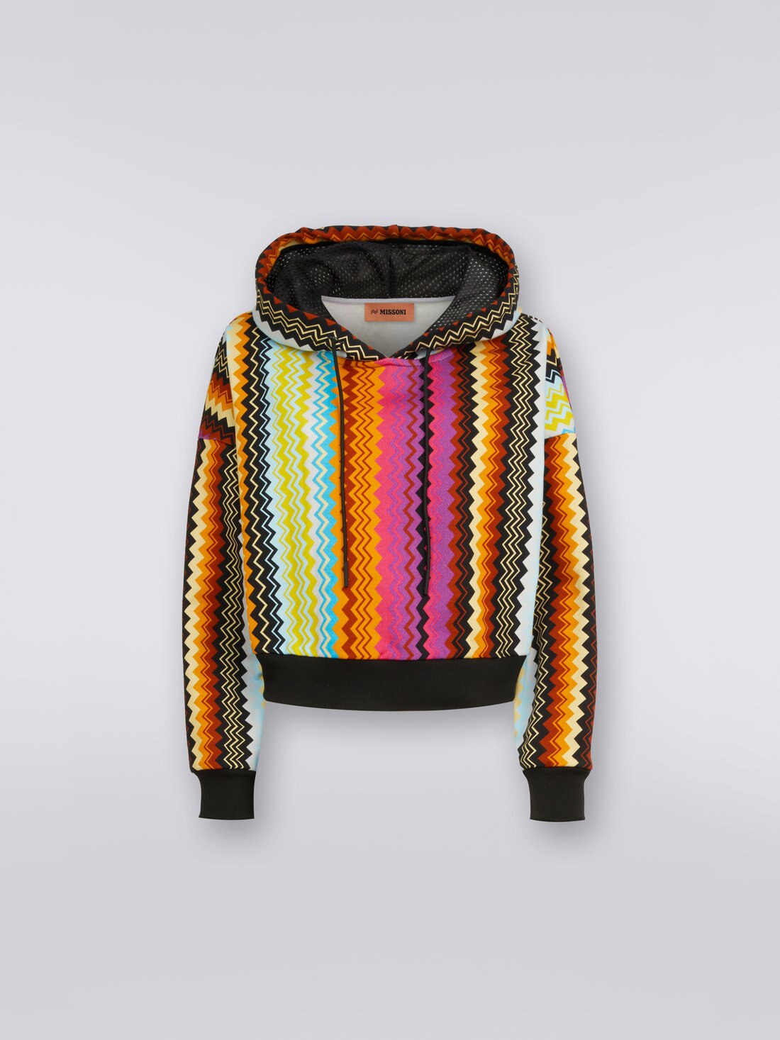 Sweat-shirt crop à capuche en coton Multicolore | Missoni