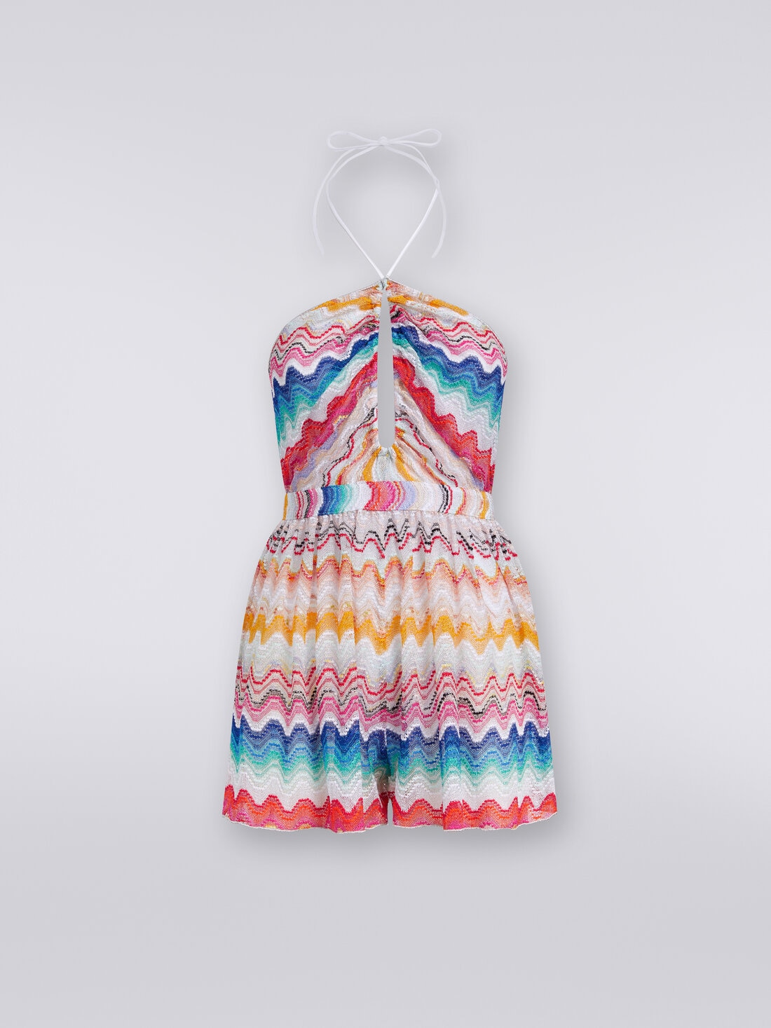 Wave motif romper with lurex, Multicoloured  - MS24SG02BR00TGSM99H - 0